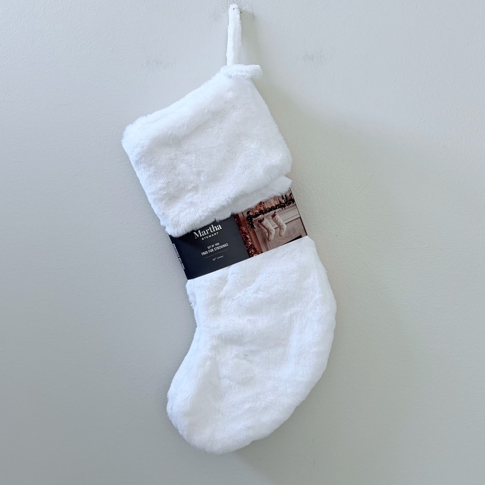 Martha Stewart Soft White Faux Fur Stockings - Picture 4 of 7
